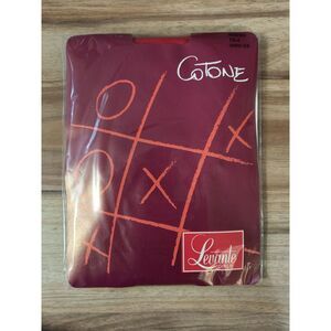 Levante Cotone Girls Pantyhose Red Size 4 Ages 3-5 100 Denier Opaque Italy
